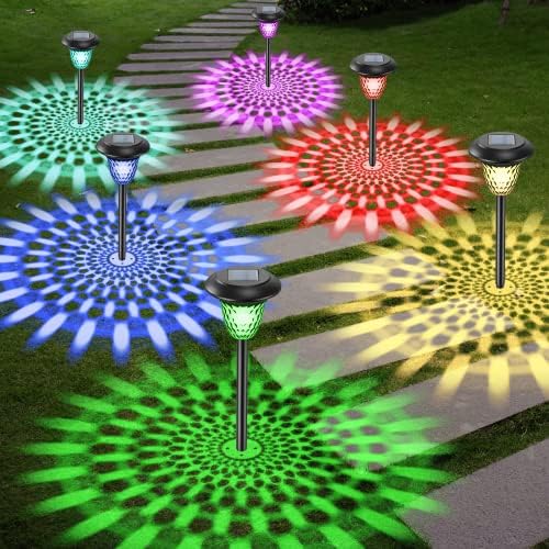 Solar Lights Outdoor Garden, Upgraded 6 Pack Solar Garden Lights with