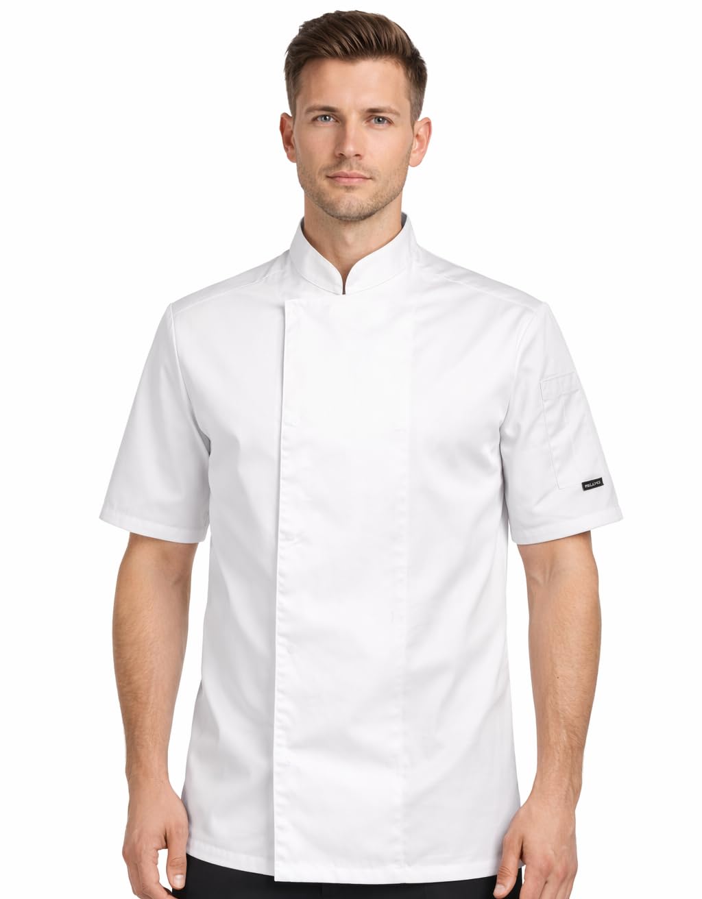 Palltex Unisex White Nori Ss Chefs Jackets Chef Jacket Women's Chef Jacket Men's Black/ Chef's Clothing Professional Chef Uniform Short Sleeve, Xxl
