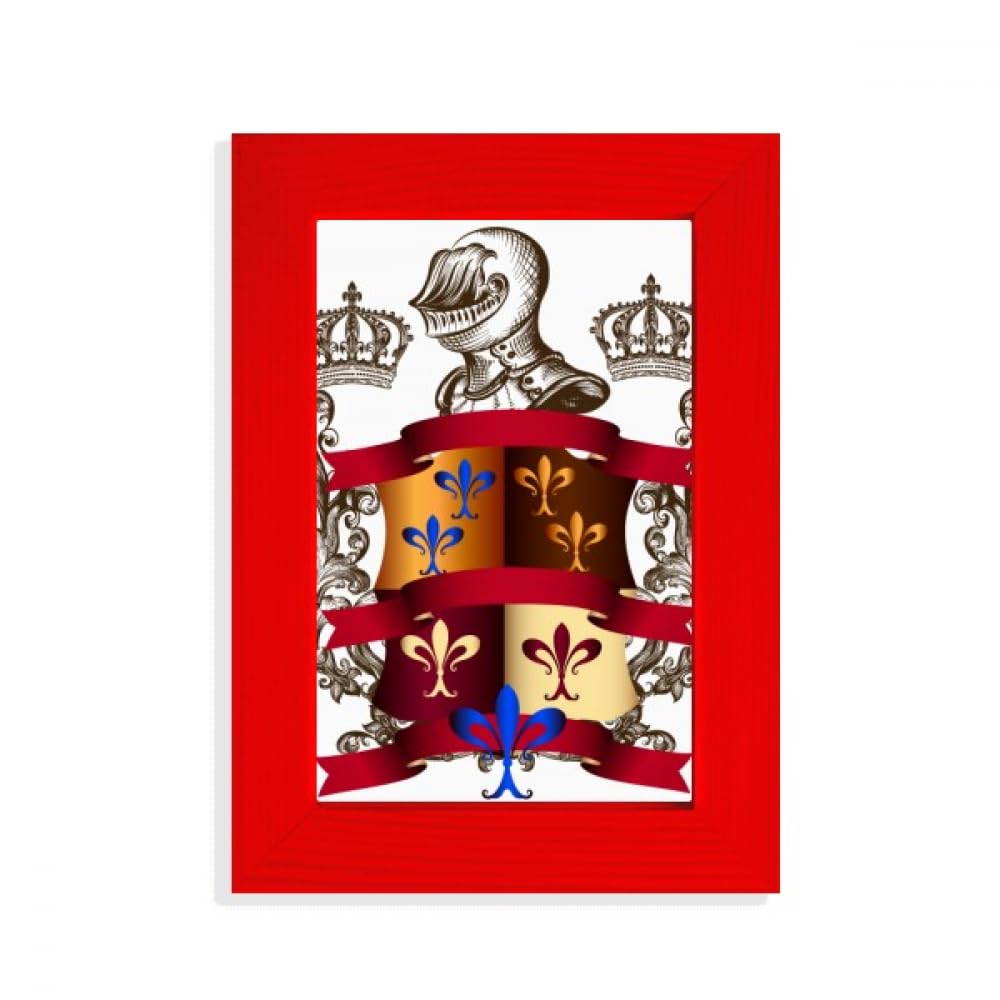 Cadre photo rouge armure médiévale chevalier décoration historique de maison
