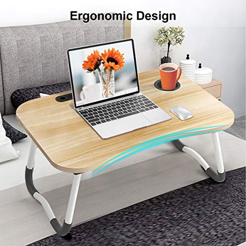 Lap Desk Foldable Bed Table Portable Multi-Function Lap Bed Tray Table With Storage Drawer And Cup Slot, Notebook Stand Breakfast Bed Tray For Sofa, Bed, Terrace, Balcony, Garden #TOP3