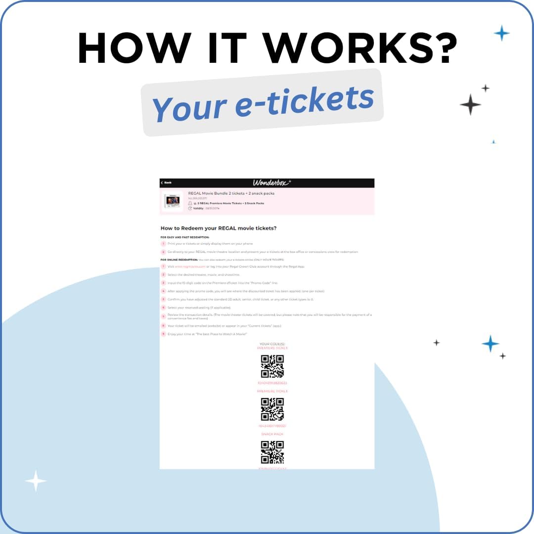 WONDERBOX - Regal Movie Gift Box – 2 Tickets & 2 Snack Packs – Movie Night Experience for 2 – Valid at 425 Regal Locations in the US - Image 5