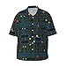 XIAKU Retro Video Game Pattern Men's Shirts Short Sleeve Casual Fashion Polo Shirts Button Down Shirt for Men Beach Summer Wedding Shirt with Pocket 3X-Large