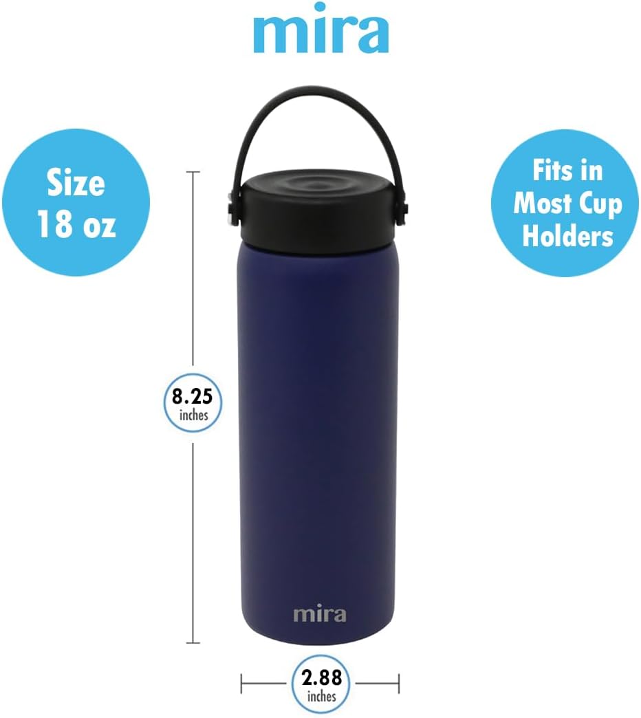 MIRA 18 oz Tea Infuser Thermo - Stainless Steel Travel Bottle with Removable Strainer for Loose Leaf Tea - Insulated Hot & Cold Brew Steeper - Marine - Image 8