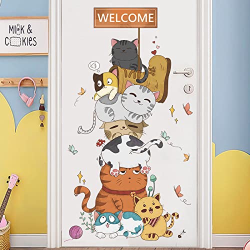 Vinilo decorativo de pared con diseño de gatitos apilados miniatura 4