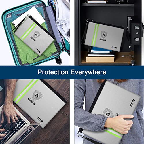 Bolsa de documentos à prova de fogo (33,8 cm x 23,9 cm) com tira refletiva, bolsa de dinheiro à prov