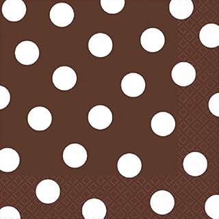 Chocolate Brown Dots Luncheon Napkins |16 Ct. | 6