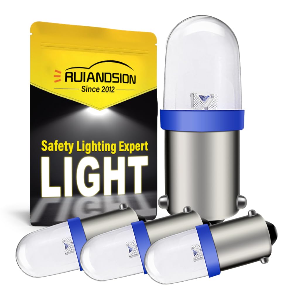 Ruiandsion BA9S LED Bulb 120V AC/DC Miniature Bayonet 9mm BA9s Base LED Replacement Bulb for Indicator Pilot Light,Blue (Pack of 4) — image 1