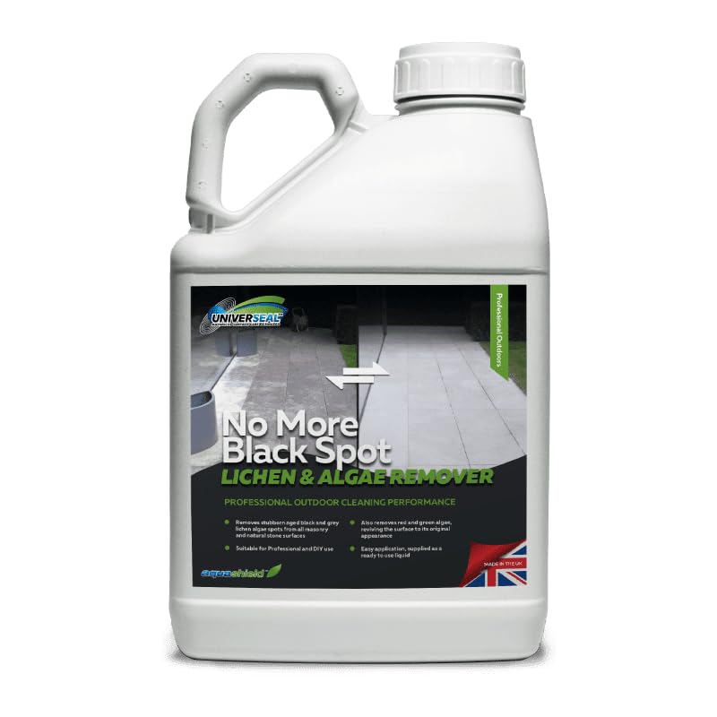 Universeal No More Black Spot – Lichen & Algae Remover for Patios, Driveways & Natural Stone (5 Litres)