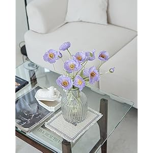 Kamang Artificial Poppy Purple Silk Flowers (6 Stems) for Home Decor. Faux Poppy Flower Centerpiece. Artificial Purple Silk Flower Arrangement. Purple Floral Arrangements Centerpieces (Purple) Kamang Artificial Poppy Purple Silk Flowers 6 Stems for Home Decor Faux Poppy Flower Centerpiece Artificial Purple Silk Flower Arrangement Purple Floral Arrangements Centerpieces Purple