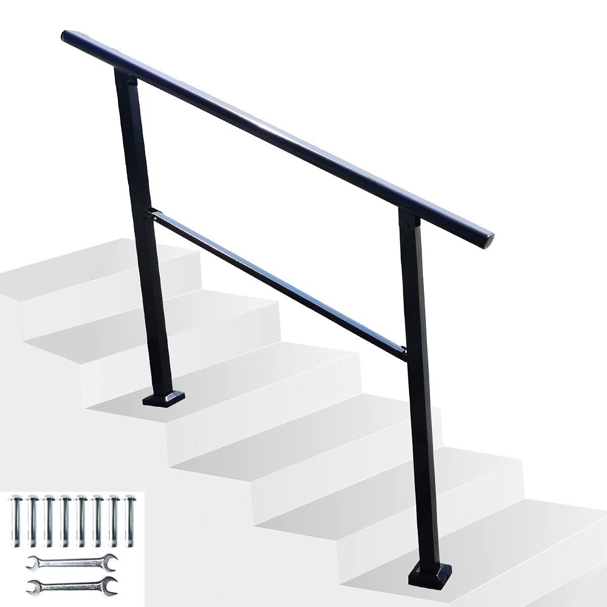 Buy Adjustable Stair Railing Kit handrails for Outdoor Steps,Metal