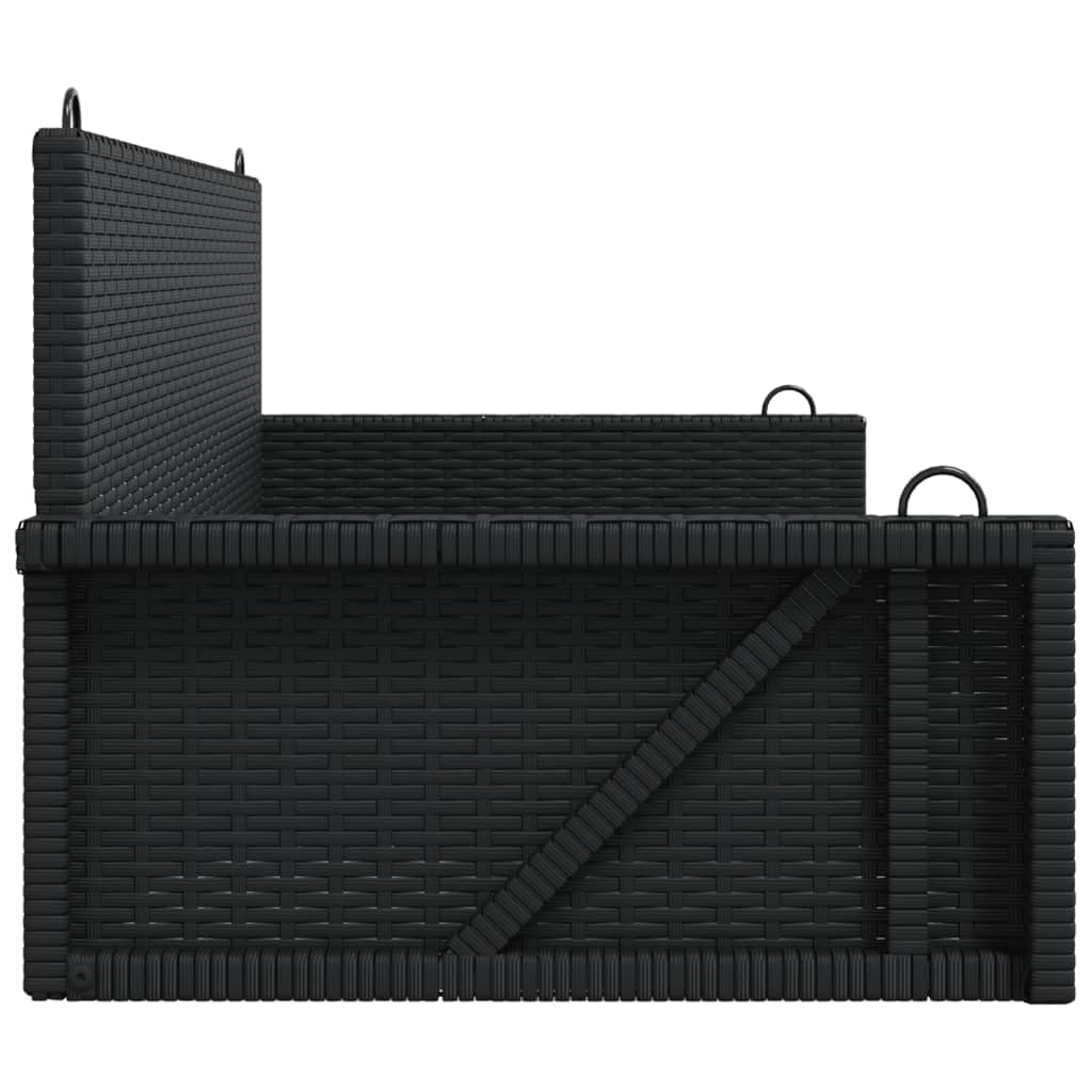 Banco Columpio de ratán sintético Negro 119x56x48 cm, Columpio Jardin Exterior, Balancin Jardin Exterior, Muebles Jardin Exterior, Balancin Balcon - 365625