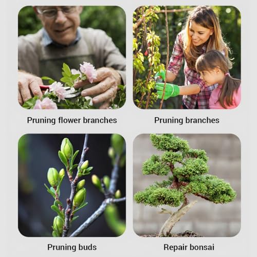 Image of HASTHIP 7.5'' Garden Snip Long-Handle Narrow Scissors, Manganese Steel Gardening Pruning Shears for Flowers, Herbs, and Plants