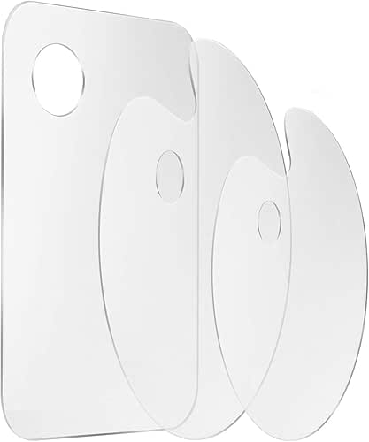 3pcs Acrylic Paint Palette Clear Art Palette for Adults &