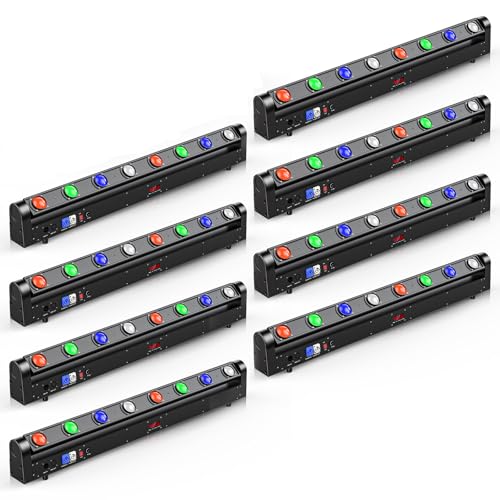 Image of Moving Head DJ Light Bar,120W RGBW 4IN1 LED Stage Light DJ Lights Bar Strobe Effect 180 Tilt Professional DMX & Sound Activated for Wedding Church Disco Live House Uplighting-8PC