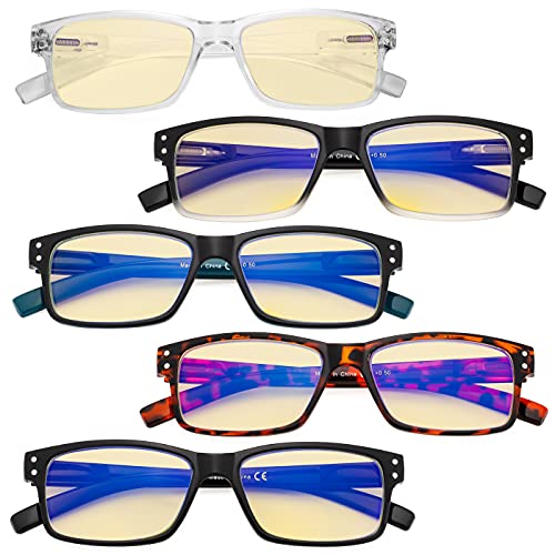 Image of Eyekepper 5-pack Blue Light Blocking Glasses Yellow Tinted