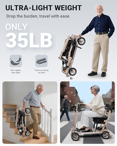 Image of 4 Wheel Heavy Duty Mobility Scooter 400 lb Capacity, Red