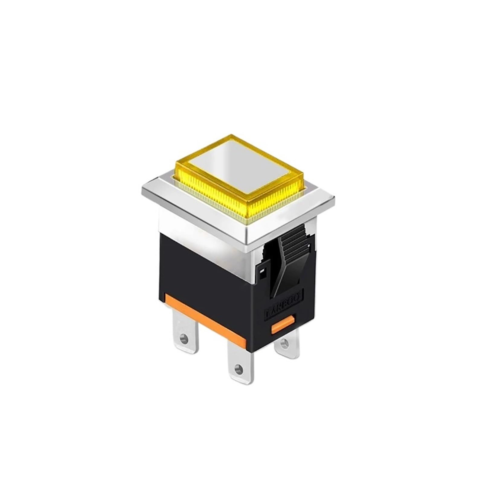 Interrupteur momentané KCD1 LED jaune pour rénovation de bateaux et engins de chantier