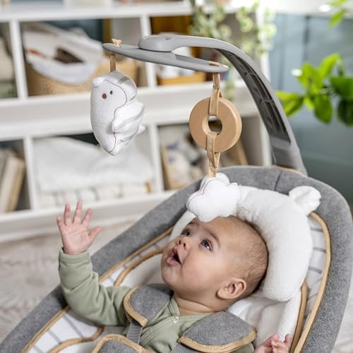 Ingenuity Boutique Collection Plush Modern Baby Rocker & Stationary Seat with Vibrations, Easy Fold, 0-30 Months Up to 40 lbs (Bella Teddy) - image 7
