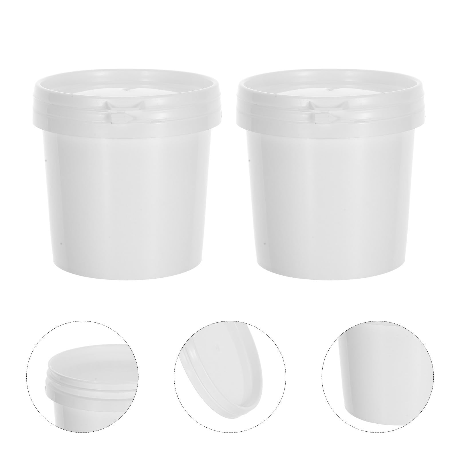 PACKOVE Lot de 4 Bucket Seau Vide avec Couvercle 500ml en Plastique, Fermeture Sécurisée, pour Produits Chimiques et Huile Moteur, Usage Industriel