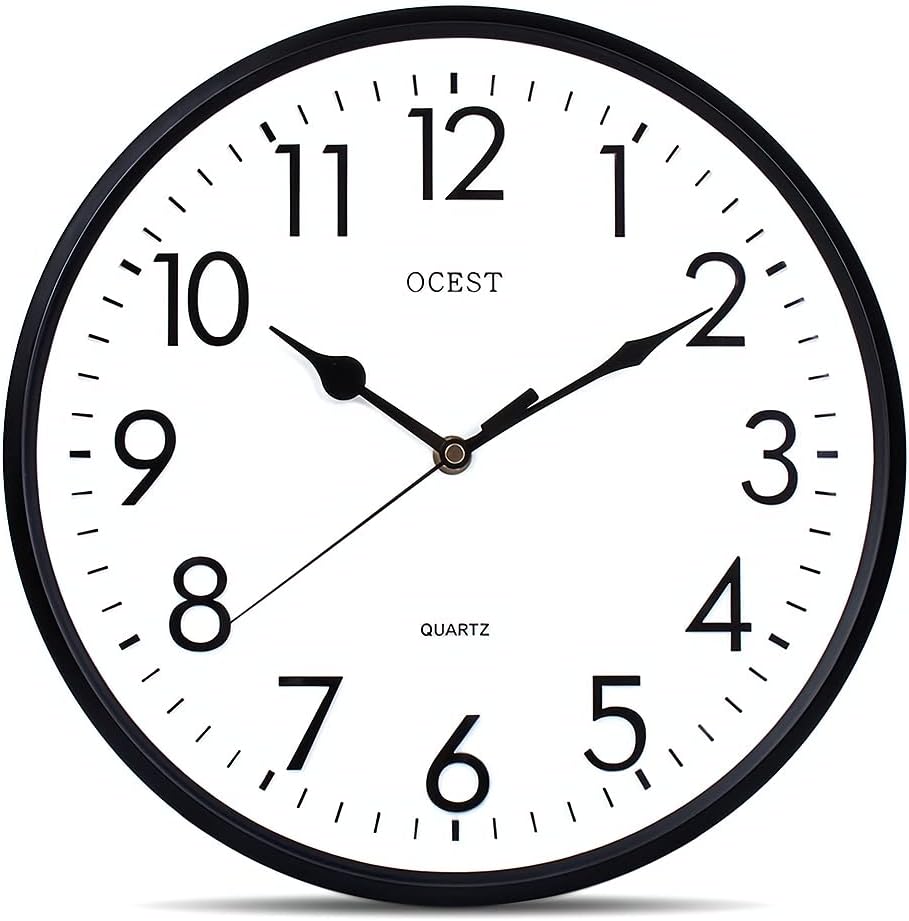 OCEST Tuinklokken voor buiten, waterdicht, 30,5 cm groot display, batterij-aangedreven kwarts, decoratieve klok, stil, niet-tikkend, rond, gemakkelijk af te lezen, voor zwembad, terras, badkamer,