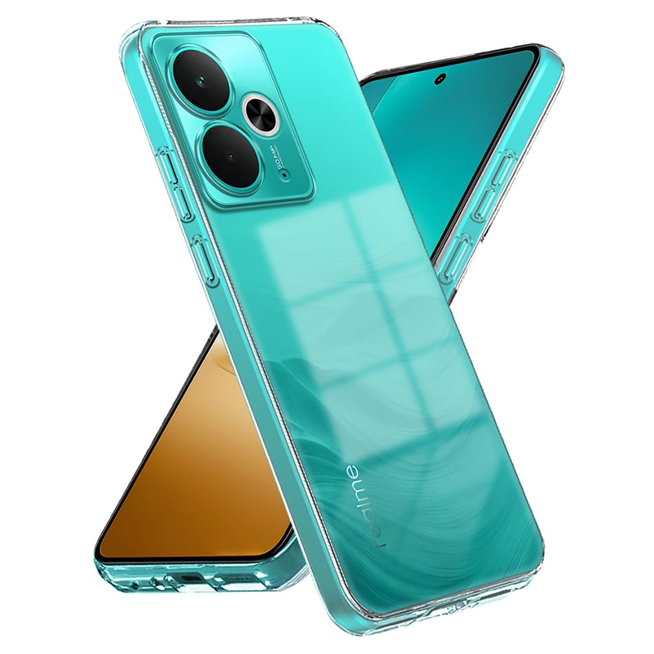 Image of Fashionury Crystal Clear Case for Realme 14T 5G | Yellowing Resistance | Transparent TPU Silicone | Raised Camera Lips | Slim Transparent Cover