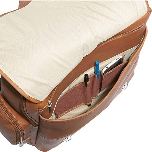 Piel Leather Vertical Computer Backpack, Saddle, One Size #TOP7