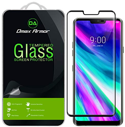 Dmax Armor for LG G8 ThinQ Tempered Glass Screen Protector, [Full Screen Coverage][3D Curved Glass] (Black)