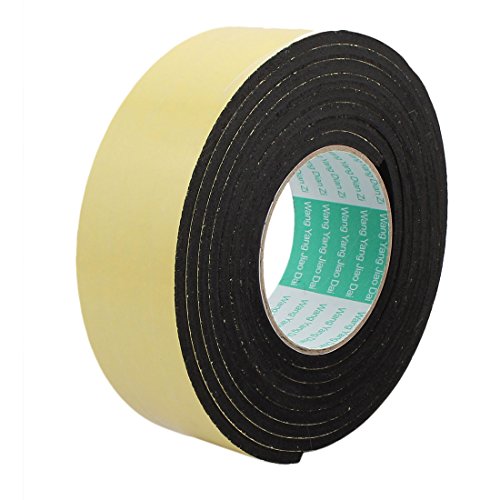 Image of Sourcingmap 3Meter 50mm x 5mm Single-Side Adhesive Shockproof Sponge Foam Tape Yellow Black