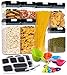 Meal Prep Haven - 7-Pack Food Storage Containers with Lids - Clear Storage Containers for Kitchen Organization - Airtight Kitchen Storage Containers with Lids - 4-size Canister Set - Cereal Containers