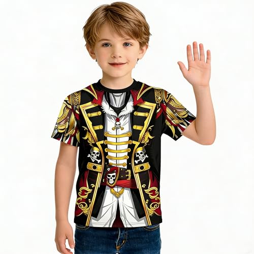 Disfraz camiseta capitán pirata niño 8-9 años miniatura 4