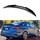 WheelX Rear Trunk Spoiler Compatible with 2014-2020 Audi A3 S3 RS3, High Kick PSM Style Duckbill Spoiler Fits for 14-20 Sedan, Exterior Spoiler Wing Lip (Glossy Black)