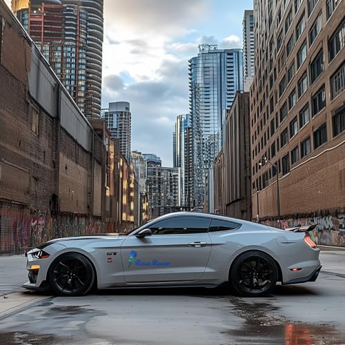 Image of High-Intensity Grade Reflective Rose Car Decal, Customizable, Multiple Colors and Size Options, Special Edition Baby Blue, 3inches