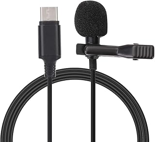 Lavalier Microphone, Lavalier Mic for Bloggers Type-C Interface Lapel Mic Clip-on Condenser Mic Perfect Vlogging Interview Mic for Samsung S8 /for Huawei/for Xiaomi 8