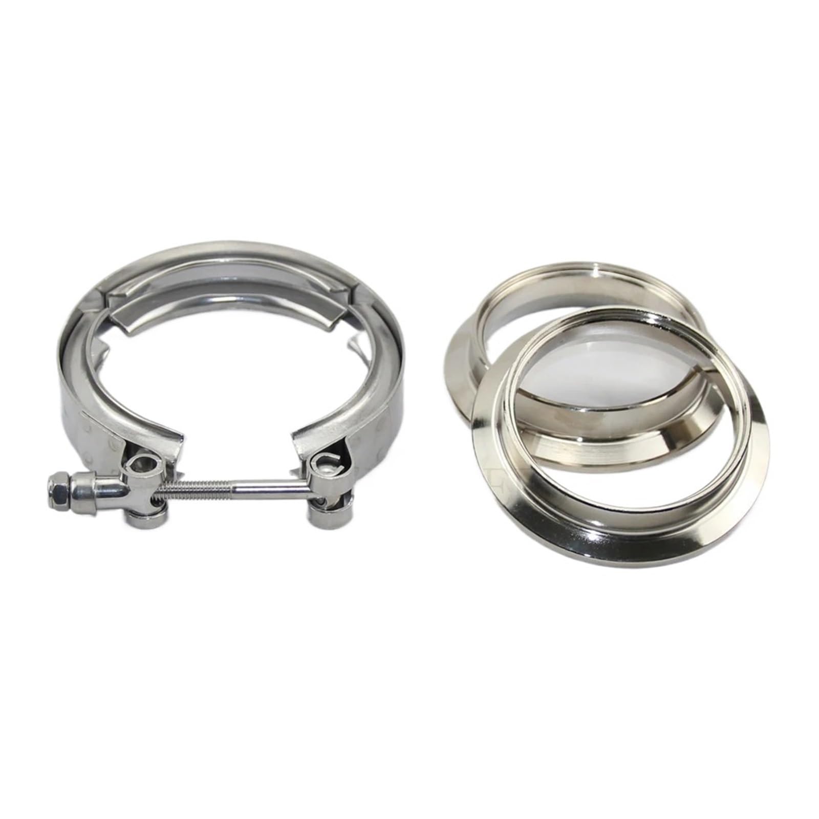 Collier de serrage pour tuyau d'échappement Pince à bande en V 1.5-5 pouces SS 304 dégagement rapide avec Kit de tuyau d'échappement bride mâle femelle(3 Inch)