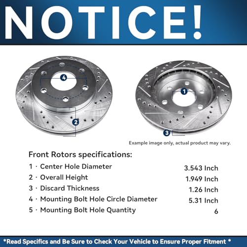 Image of Detroit Axle - Front Brake Kit for 10-21 Lincoln Navigator Ford Expedition 10-20 F-150 2011 2012 2013 2014 2015 2016 2017 2018 2019, Drilled Slotted Disc Brake Rotors Ceramic Brakes Pads Replacement