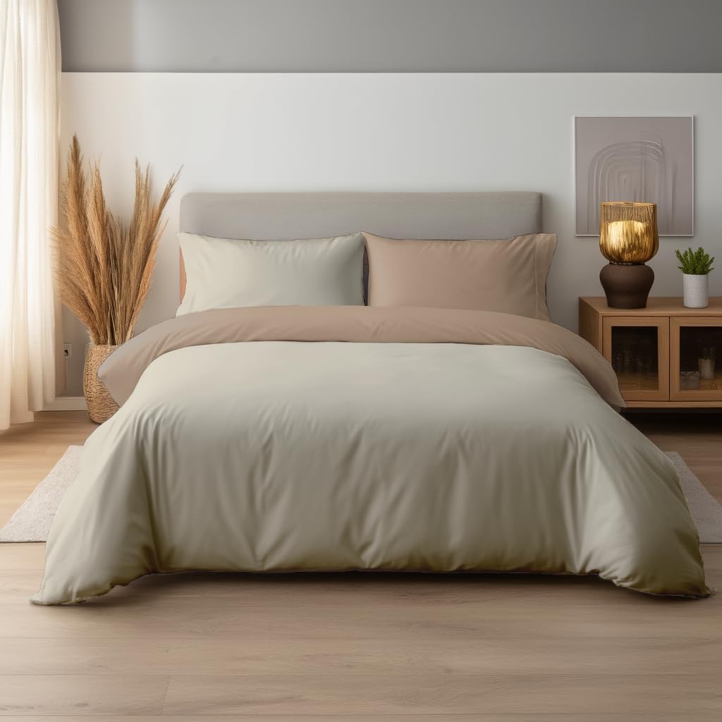 Dorian Home - Set Copripiumino Matrimoniale 200x200 con Sacco Copri Piumino in 100% Microfibra + 1 Federa Cuscino Letto 50x80 con Patella di 18 cm, Parure Copripiumino 4 Stagioni