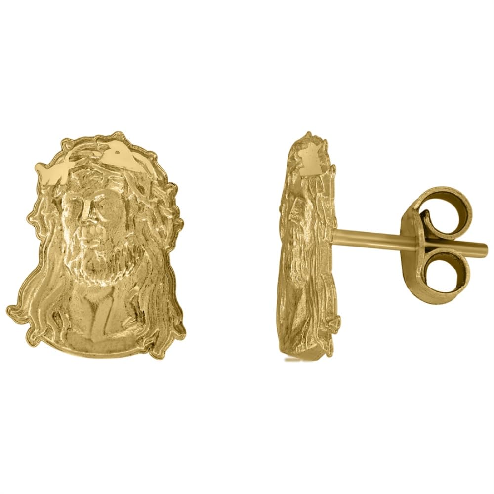 Auriga Fine Jewelry 10K Yellow Gold Dc Jesus Religious Push Back Studs