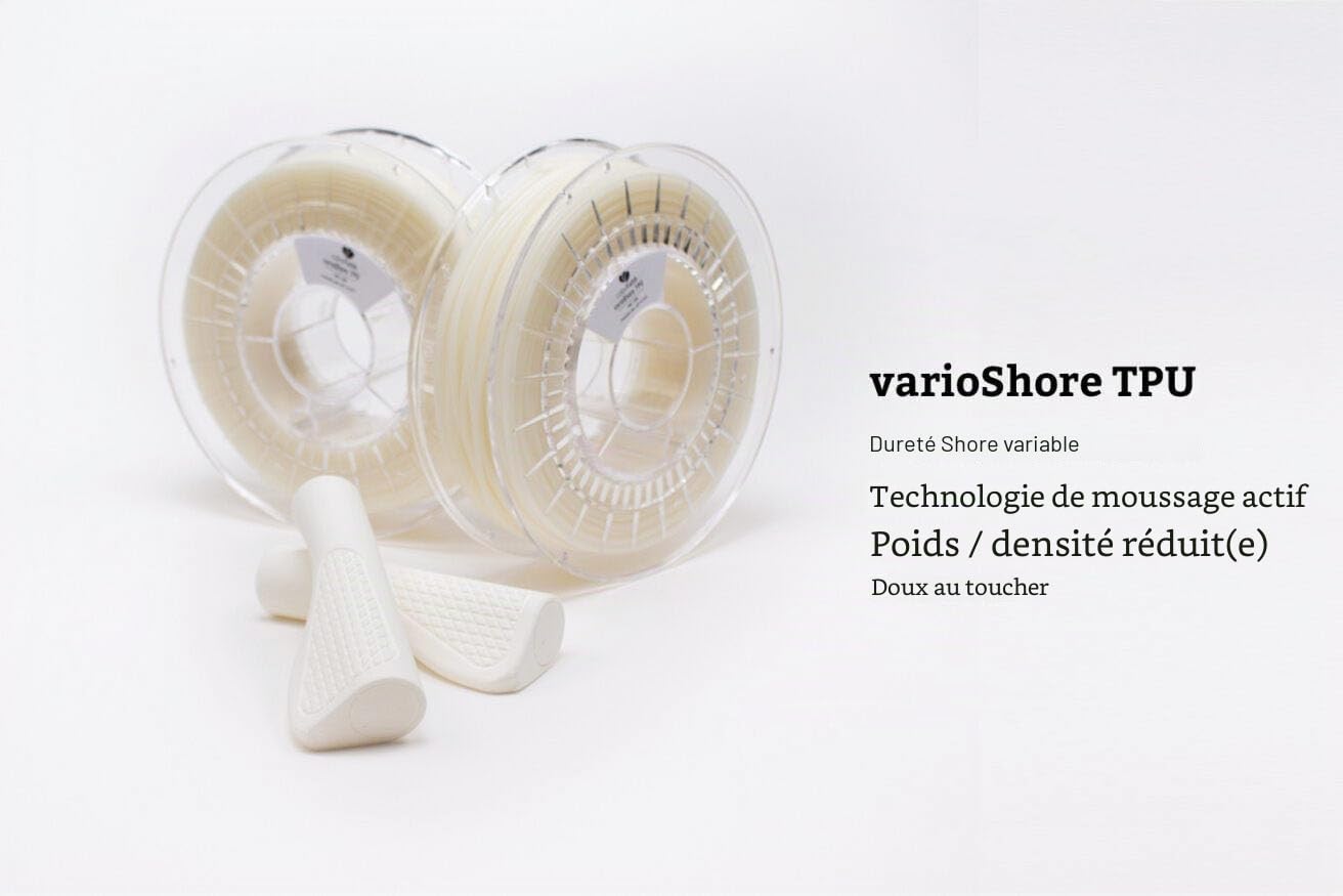 colorFabb Varioshore Tpu 95a Noir Filament pour imprimante 3D, 1,75 mm de diamètre, Bobine de 700 g, Matériau léger, Toucher doux,