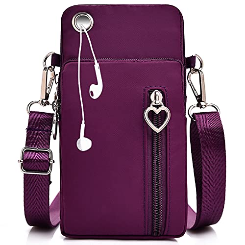 Petit Portefeuille de Sac à Main de téléphone, sac à bandoulière pour téléphone portable, bandoulière réglable et détachable pour téléphones portables de moins de 7 pouces