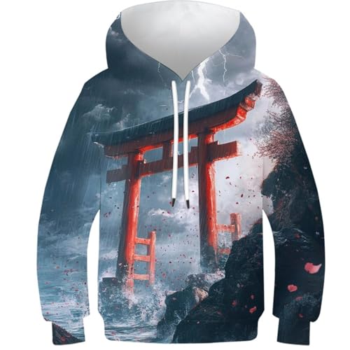 Sweat à capuche enfant anti-décoloration pull imprimé 3D 13-15 ans
