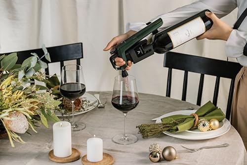 Coravin Timeless Six Plus Wine Preservation System - By-the-Glass Wine Saver - With 3 Pure Argon Gas Capsules, 6 Screw Caps & Wine Aerator - 2024 Limited Edition Forest Green