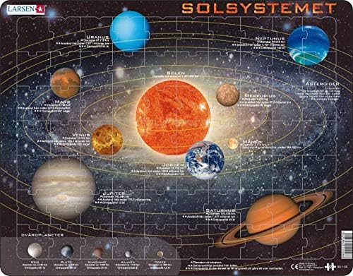 Larsen SS1 Solar System, English Edition, 70 Piece Boxless Tray & Frame Jigsaw Puzzle