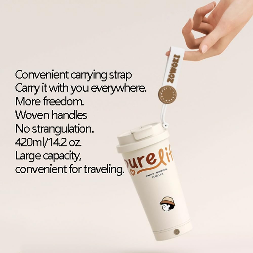 Kubki elektryczne kubki do mieszania dla dziewcząt najnowszy model w pełni automatyczny termos do kawy 400 ml podwójny napój design kubek ze stali nierdzewnej One Touch mieszanie designerski