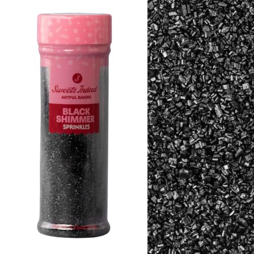 Image of Sweets Indeed Sprinkles, Edible Sprinkle Sugar Mix, Perfect for Cake Decorations, Baking, Ice Cream, Cookies, Cupcake Topper, 5 ounces (Black)