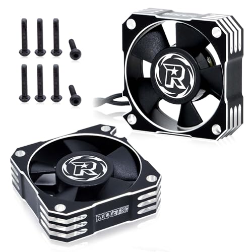 Lot de 2 ventilateurs de refroidissement de moteur 35 mm RC ESC dissipateur thermique 21 000 tr/min pour voiture télécommandée 1/8 1/10 moteur sans balais...