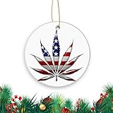 Christmas Ornament Xmas Tree Christmas Halloween Decor for Party，Marijuana Leaf