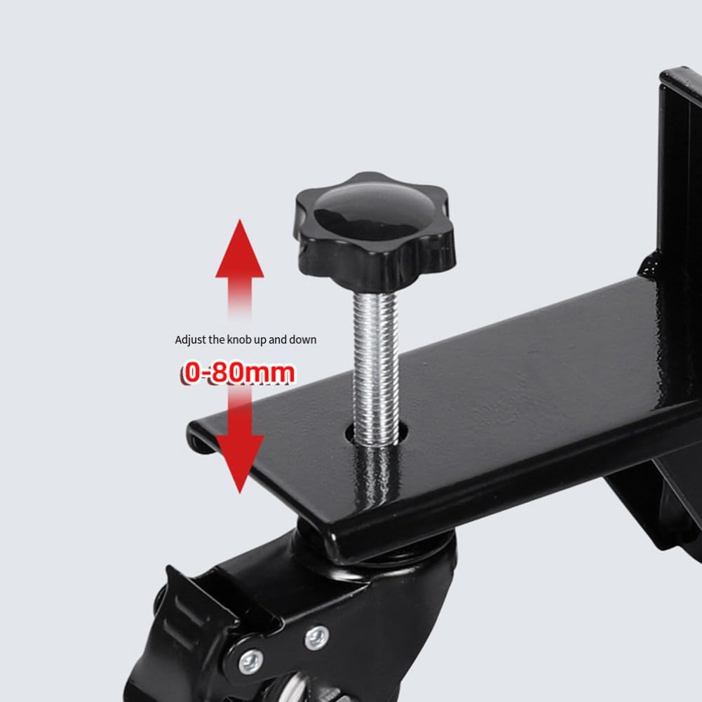 FACAIIO Carrello per installazione di porte con rotazione in gradi per porte pre-appese e lastra, per telaio in acciaio resistente, manopola regolabile 0-80 mm