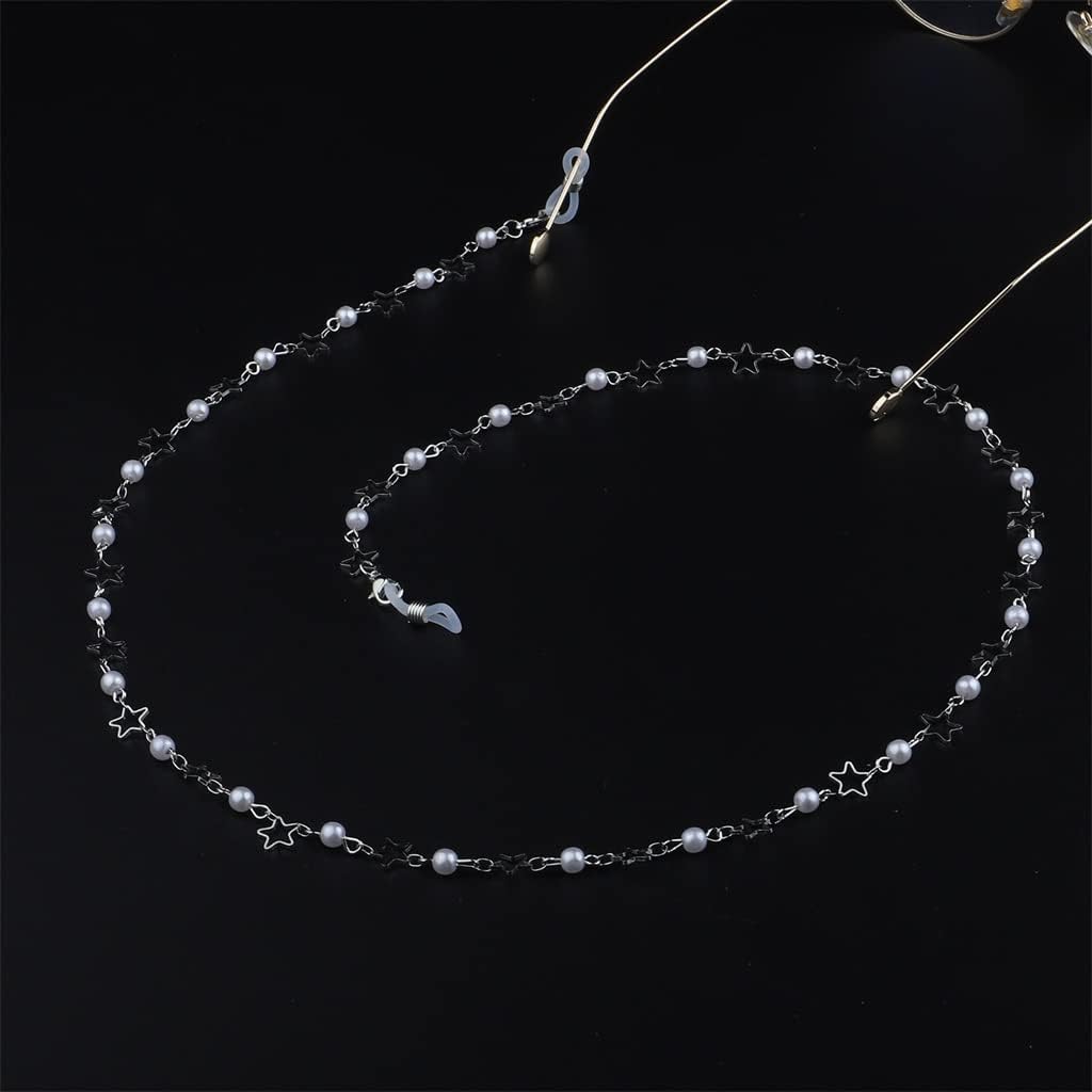 Fashion Handmade Copper Pearl Star Eyeglass Chain