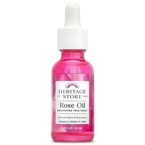 Heritage Store Tratamiento nutritivo de aceite de rosa aceite facial hidratante para un brillo fresco y natural cuidado de la piel seco a combinado