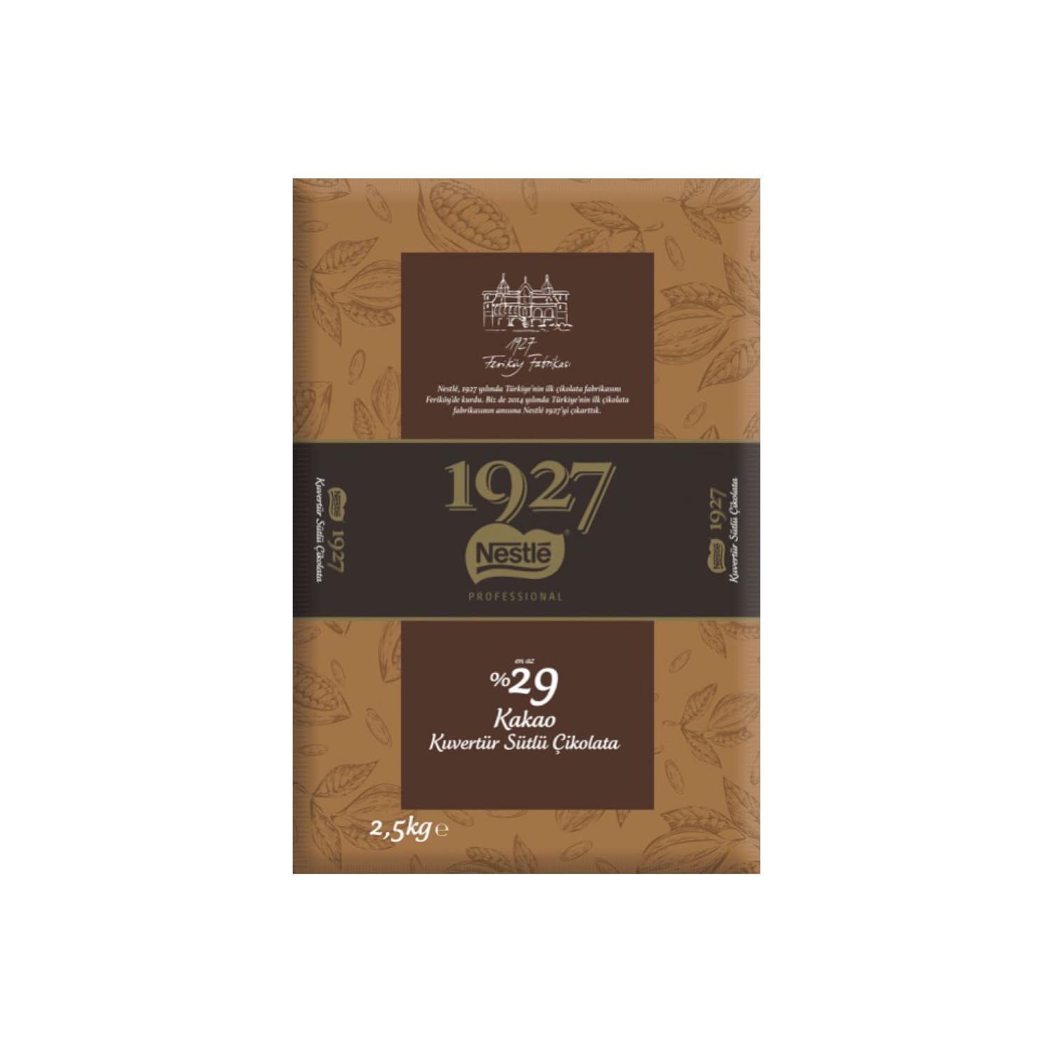 Nestlé 1927 Sütlü Kuvertür Çikolata Tekli 2,5 kg X 8 Adet